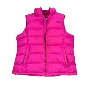The North Face Down Puffer Vest Women's Magenta Pink Goose Down XL